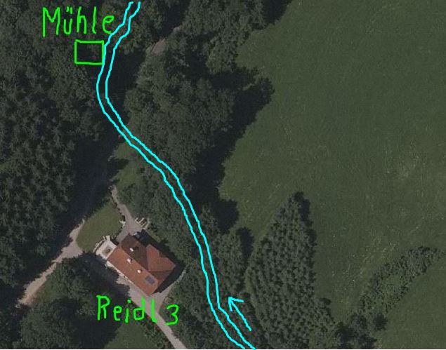 kleines Bild der Kickingmühle Luftaufnahme: Google Earth