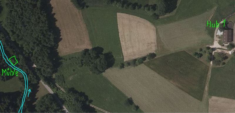 kleines Bild der Hubmühle Luftaufnahme: Google Earth